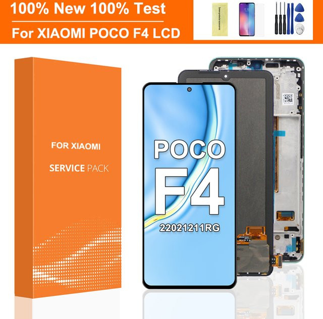 Xiaomi POCO F4 AMOLED Display Ersatz mit Rahmen, 6,67 Zoll, Schwarz - Bild 1