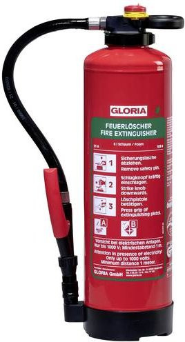 Gloria SB 6 PRO Schaumfeuerlöscher fluorfrei, Farbe: Rot, 6 l, Brandklasse: A, B - Bild 1