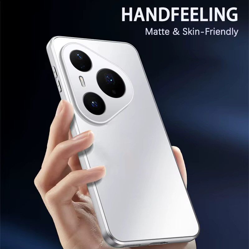 Mattierte Huawei Handyhülle aus hartem Acryl mit Airbag-Schutz und rückseitiger Abdeckung in Pink - Bild 1