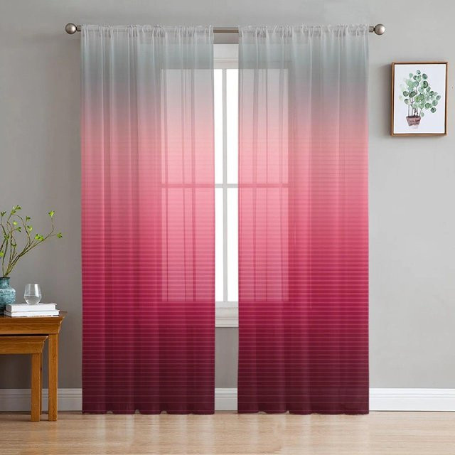 A Family Of Home Textiles Tüllvorhang Chiffon in Grau und Schwarz mit Farbverlauf, transparent, B/H: 135 x 160 cm - Bild 1