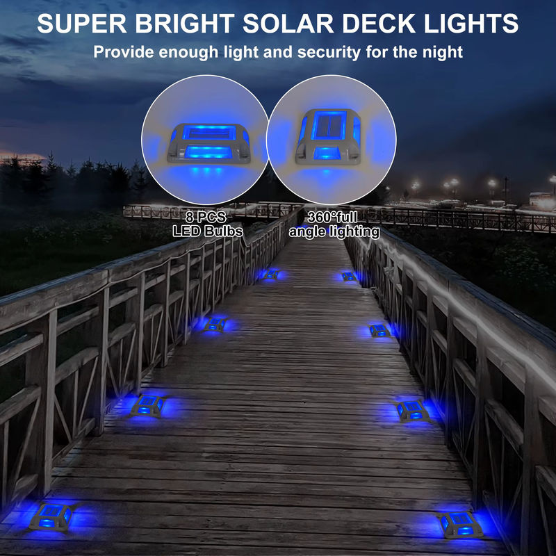 T-SUNRISE 8er Set Solar LED Außenleuchten Blau für Garten, Terrasse und Treppen zur Unterflur-Installation - Bild 6