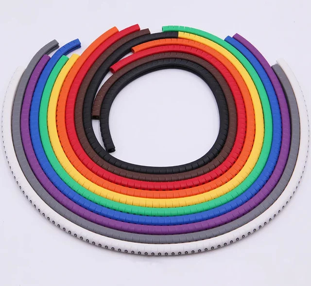 Kabelmarkierungsetikett EC-0 mit Nummern 0 bis 9 für Kabelgrößen 1,5-6,0 SQMM in gemischten Farben aus PVC - Bild 1