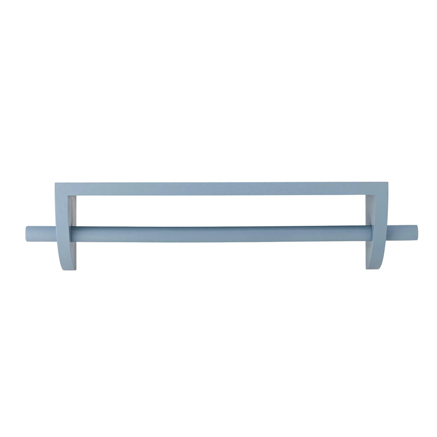 Bloomingville Mini Mingus Wandregal Garderobe aus Paulowniaholz in Blau, B: 60 cm, T: 12 cm, H: 14 cm - Bild 1