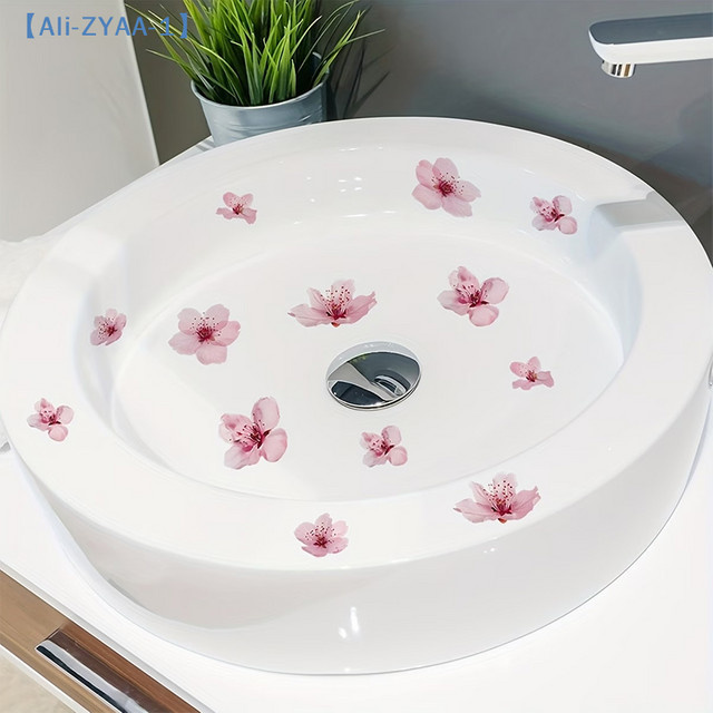 JETTING Blumenmuster Aufkleber für Badezimmer und Toilette, wasserfest und abnehmbar, selbstklebend - Bild 1