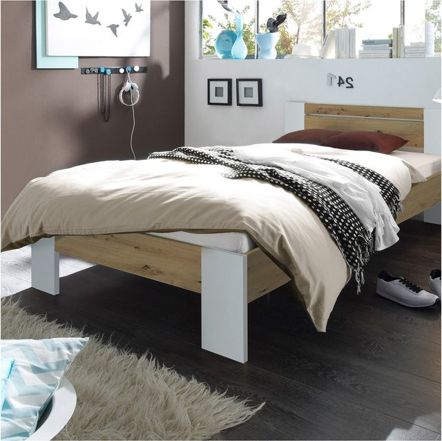 HTI-Living Futonbett Weiß/Artisaneiche B: 140 cm, T: 204 cm - Bild 1