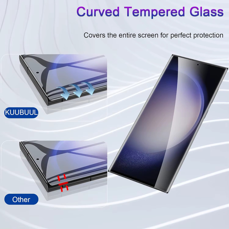 Samsung Galaxy S23 Ultra Displayschutzfolie aus gehärtetem Glas, transparent, 1/4 Stück - Bild 2