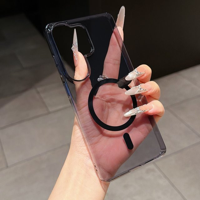 Transparente Schlanke Hartschalen-Handyhülle mit MagSafe Magnetischer Ladeabdeckung für Samsung S26 S25 S24 S23 S22 S21 Ultra Plus FE - Bild 1