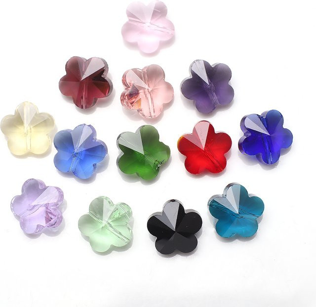 YUANZHIRUN Charms, Pflaume Blume Form, Österreichisches Kristall Glas, 14mm - Bild 1