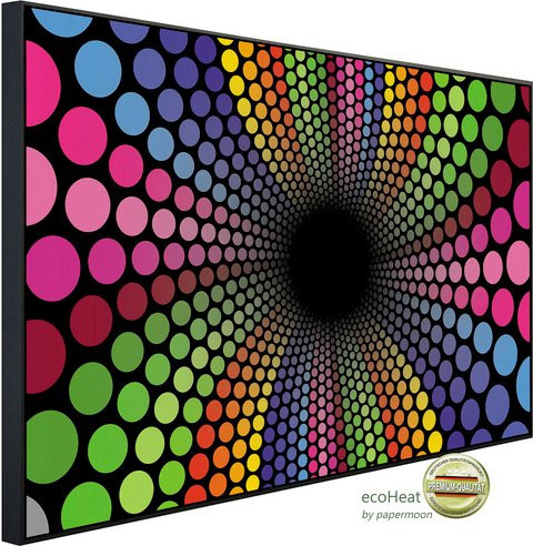 papermoon Infrarotheizung EcoHeat Groovy Swirl Tunnel mit Matt-Effekt in Bunt, App-Steuerung und Überhitzungsschutz - Bild 1