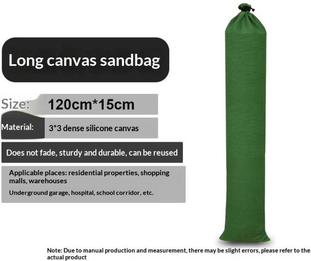 Happies Hochwasserschutz Sandsäcke aus Segeltuch, 14 Stück, Schwarz, Länge: 120 cm, Breite: 15 cm, Höhe: 15 cm - Bild 1
