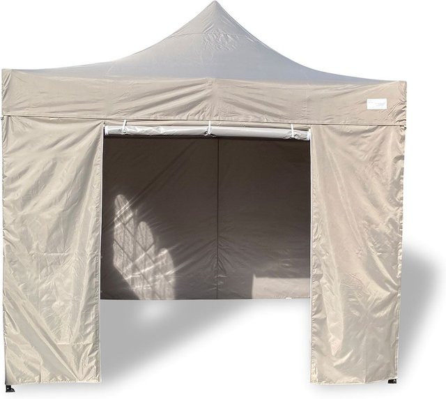 GRASEKAMP Faltpavillon Premium Line Grau mit Seitenteilen, B/T: 300 x 300 cm - Bild 1