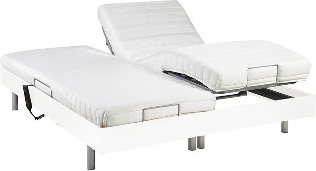YSMÉE Bett mit elektrischem Lattenrost Cassiopee in Weiß, gepolstert, B/T/H: 90 x 200 x 71 cm - Bild 1