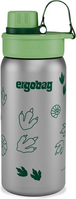 ergobag Edelstahl Trinkflasche Kollektion 2026 Dschungel in Green/Silver mit 0,7 l - Bild 1