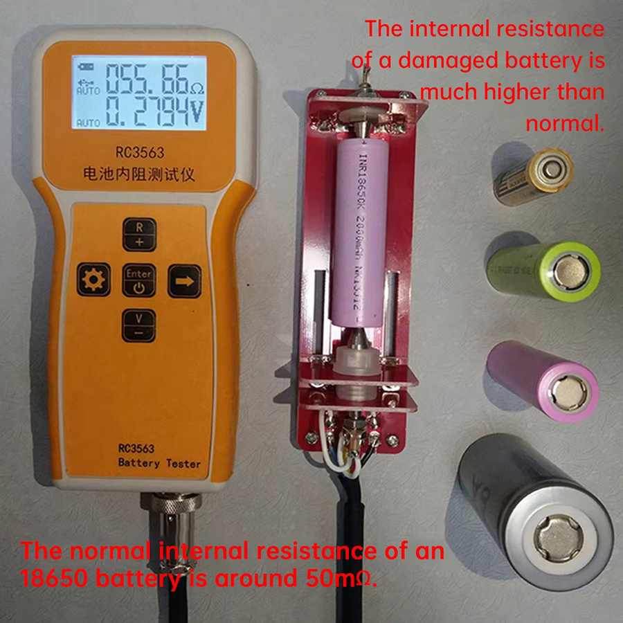 Aideepen RC3563 Typ-C Batteriespannungs- und Innenwiderstandstester für 18650 Lithium-Eisenphosphat Batterien in Orange - Bild 3