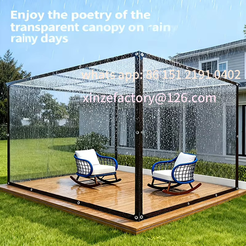 Transparentes PVC-Sonnenschutzdach als regensicheres und anpassbares Balkonfenster für den Garten und Pflanzen - Bild 4