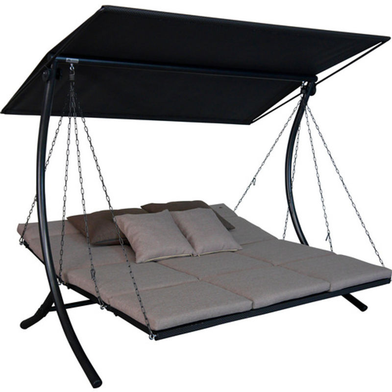 Angerer Freizeitmöbel Hollywoodschaukel Swing Smart 3-Sitzer in Sand Beige mit Textilene Gewebe und Auflagen, B/T/H: 240 x 160 x 145 cm - Bild 2