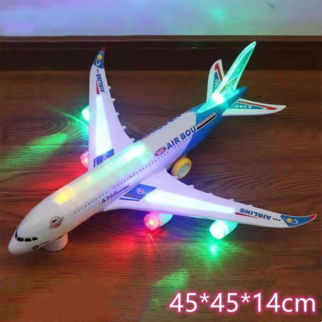 Fashnics Elektronisches Flugzeugspielzeug, mit automatischer Drehung, blinkenden Lichtern und Musikgeräuschen, ab 4 Jahren - Bild 1