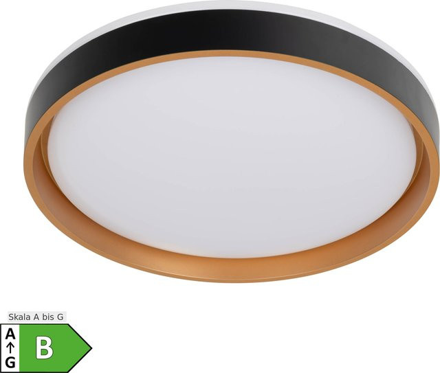Näve LED Deckenleuchte TUNIS rund in Schwarz-Gold, Durchmesser: 39 cm - Bild 1