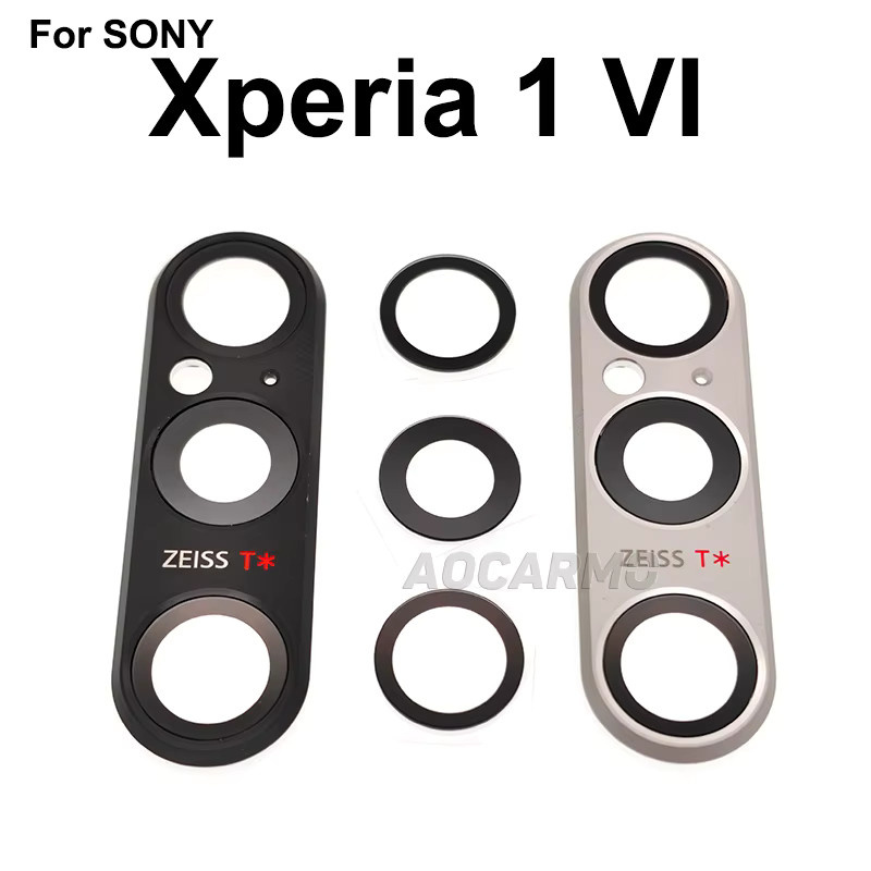 Aocarmo Ersatzteil Rückkameraobjektiv aus Glas mit Ringrahmenhalter für Sony Xperia 1 VI XQ-EC72 XQ-EC54 X1vi - Bild 2