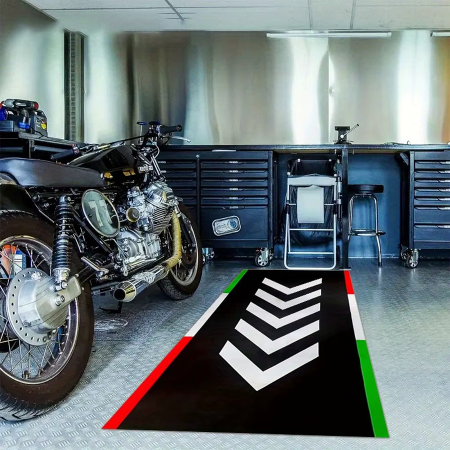 VIKAMA Motorradmatte Italienische Flagge Chevron im Retro-Stil aus Kristall-Samt, rutschfest, multicolour - Bild 2