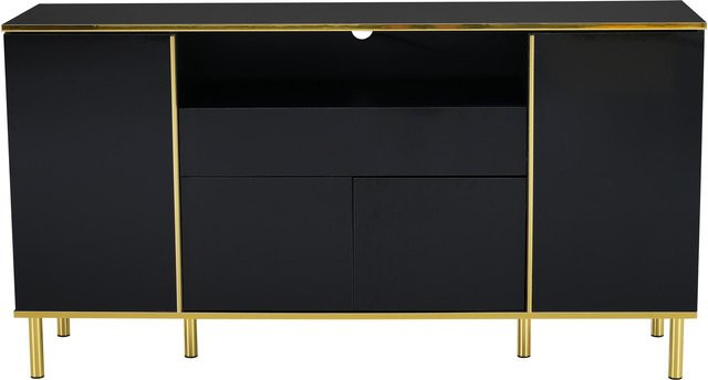 GL Store Sideboard mit LED-Beleuchtung in Schwarz, B/T/H: 150 x 40 x 80 cm - Bild 1