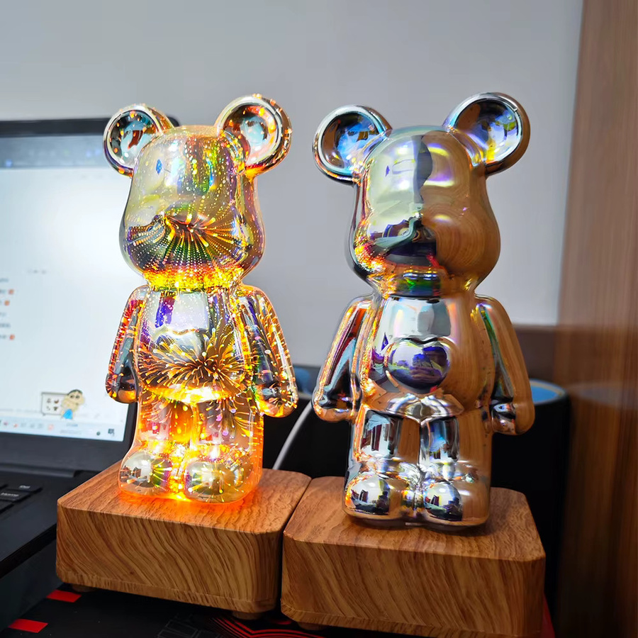 PARKSON LED-Feuerwerkslampen 3D-Bären-Nachtlicht mit USB-Anschluss, dimmbarer Projektor in Multicolour für Schlafzimmer und Tischdekoration - Bild 6
