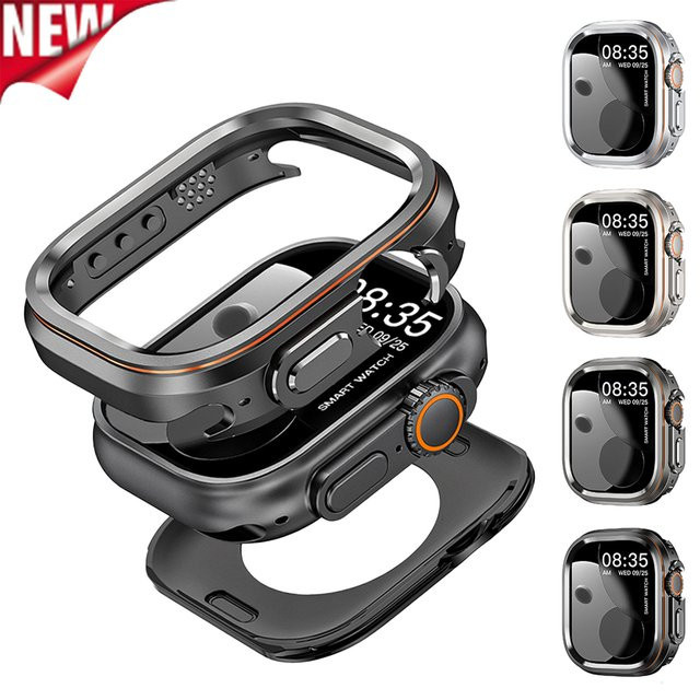 CAOWTAN Schutzrahmen-Schale für Apple Watch Ultra, Edelstahl - Bild 1