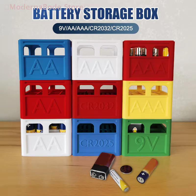 Hoeaden Stapelbarer Batterie-Organizer für AAA, AA, 9V, CR2032 und CR2025 in Mehrfarben - Bild 2