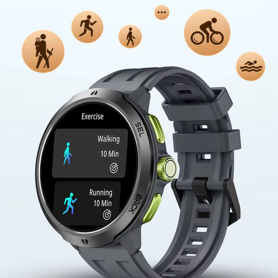 LEADOYS Smartwatch, Kunststoff, Silikon, Schwarz, Herren - Bild 4