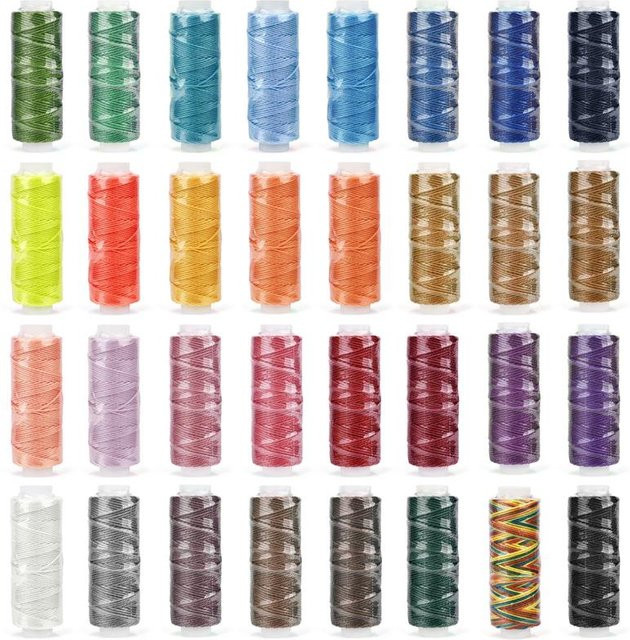 Gewachste Leder-Schnur für DIY-Handwerk und Näharbeiten, 0,65 mm Durchmesser, 25 Meter, Multicolour - Bild 1