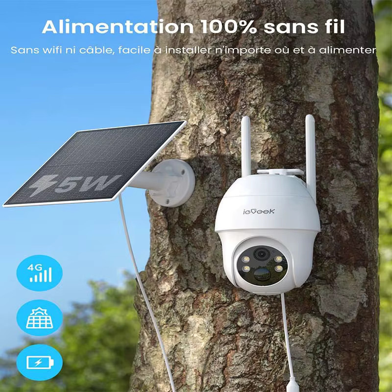 ieGeek 4G LTE Solarüberwachungskamera für den Außenbereich in Weiß mit 2K HD Auflösung, KI-Analysesystem und Nachtsicht - Bild 2
