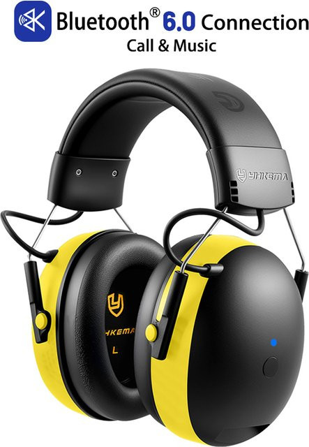 YHKEMA EB20 Bluetooth 6.0 Gehörschutz-Ohrenschützer mit aktiver Geräuschunterdrückung in Schwarz - Bild 1