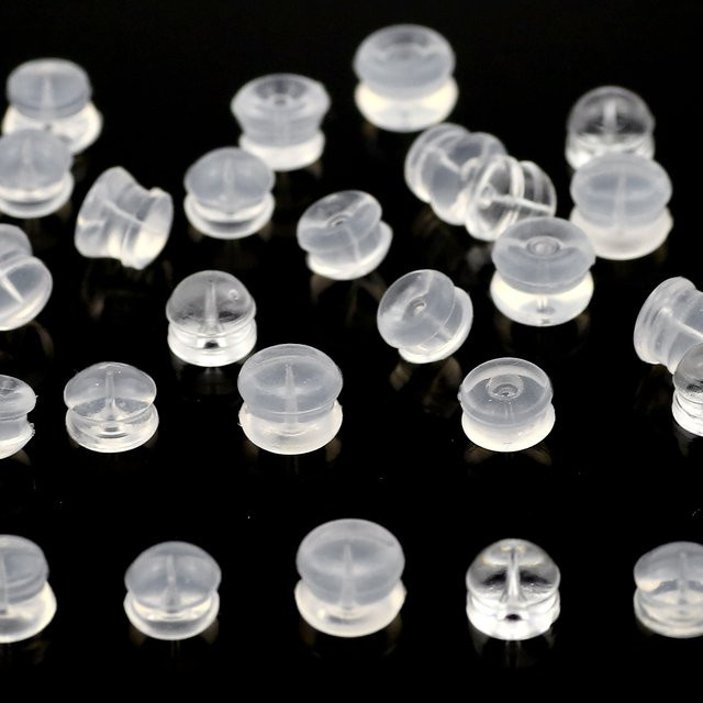 Ohrstecker Silikon, 5 mm, transparent, Unisex - Bild 1