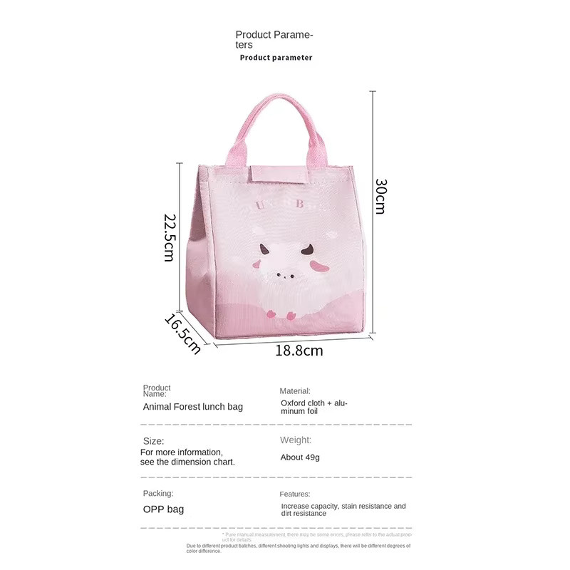 Isolierte Cartoon Lunchbox Tasche als Bento Tasche mit Aluminiumfolie in Pink - Bild 2