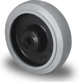 CASCOO Rad Serie R4E2 aus Edelstahl in Silber und Schwarz mit Kugellager, Durchmesser: 125 mm - Bild 1