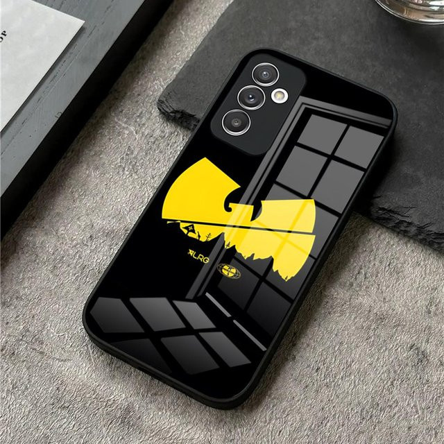 W-Wu Tang Handyhülle mit Glasabdeckung für Samsung Galaxy S25 Ultra S24 S23 S22 S21 S20 Plus A54 A34 A53 A16 in Schwarz - Bild 1