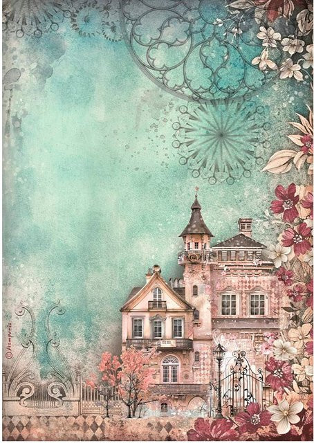 Stamperia Motiv-Strohseide Master of Magic House in Multicolor, Format A4 - Bild 1