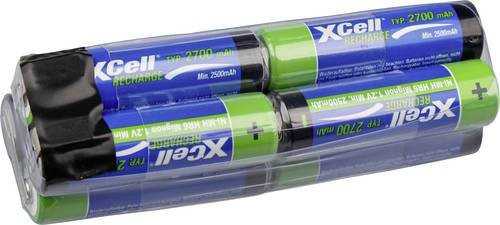 XCell Akkupack 9.6V NiMH mit 8x AA Mignon Akkus, 2700 mAh, Blau - Bild 1