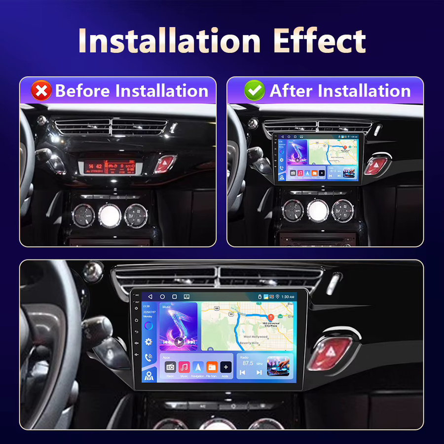 Camecho Wireless CarPlay und Android Auto Multimedia Player für Citroën C3 MK2 (2009-2016) mit 6 Zoll Display, 128 GB Speicher, GPS, 4G und WIFI in Schwarz - Bild 4
