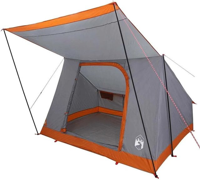 vidaXL Campingzelt in Grau und Orange mit Dach, B/T/H: 282 x 225 x 154 cm - Bild 1