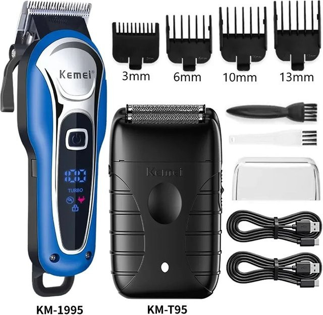 Kemei Haarschneidemaschine Elektrischer Rasierer, Blau, Unisex - Bild 1