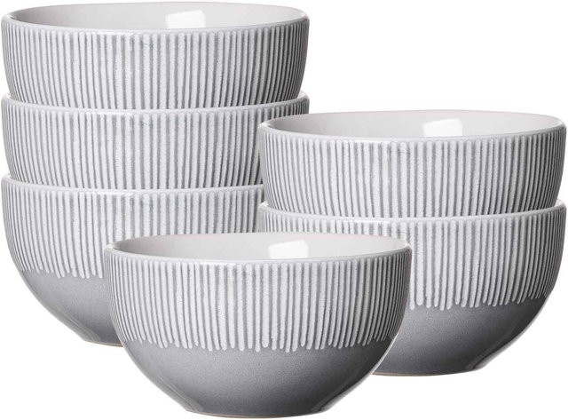 Ritzenhoff & Breker Müslischalen Banda aus Keramik, Grau, 6er Set, Durchmesser: 14 cm - Bild 1