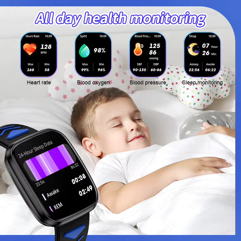 LIGE Kinder Smartwatch in Schwarz mit Bluetooth-Anruf, Fitness-Tracker und Schrittzähler, wasserdicht - Bild 5
