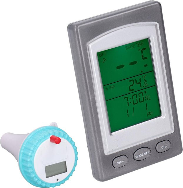 Digitales Poolthermometer mit Drahtlos-Fernbedienung für Spas, Whirlpools und Badewasser in Blau - Bild 1
