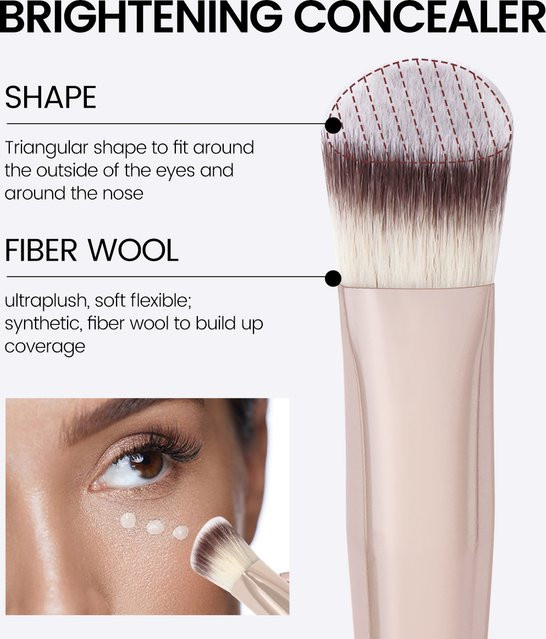 CNKESS Augenkontur-Concealer-Pinsel, dreieckiger Foundation-Pinsel, Unisex - Bild 1