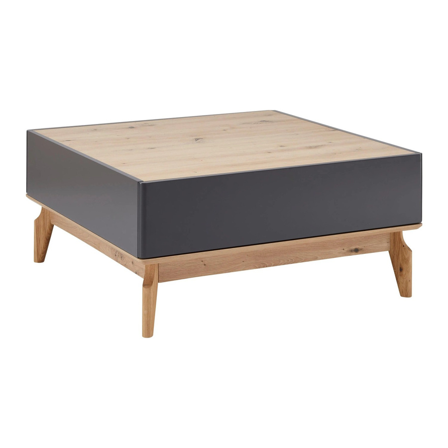 Bessagi Home Couchtisch Fosco Quadratisch in Grau und Eiche Echtholz B/T/H: 80 x 80 x 38 cm - Bild 2