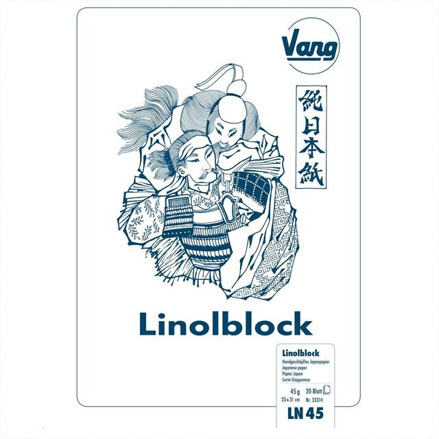 Vang Linolblock Japanpapier Weiß B: 45,0 cm, H: 20,0 cm, T: 20,0 cm - Bild 1