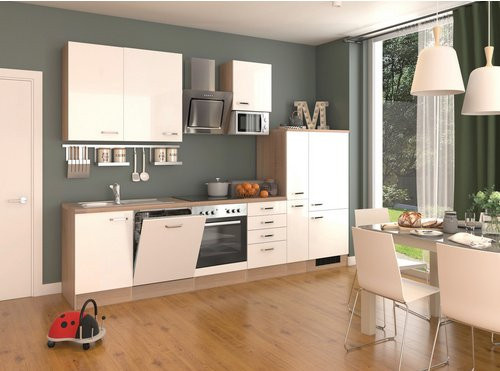 Flex-Well Küchenzeile VALERO in Weiss mit E-Geräten, Breite: 310 cm - Bild 1