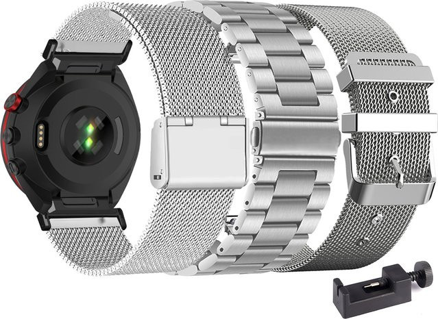 DAINU Uhrenarmband Edelstahl, Schwarz, Silber, Unisex - Bild 1
