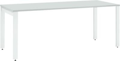 Schäfer Shop Select Schreibtisch LOGIN 4-Fuß Büro, B/T/H: 160 x 80 x 74 cm, lichtgrau/verkehrsweiß - Bild 1